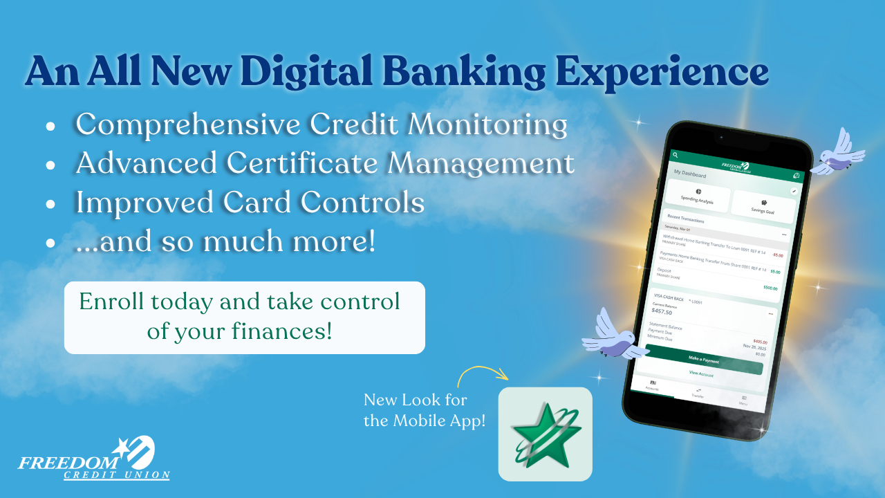 New digital banking app and benefits, located in the app store now.